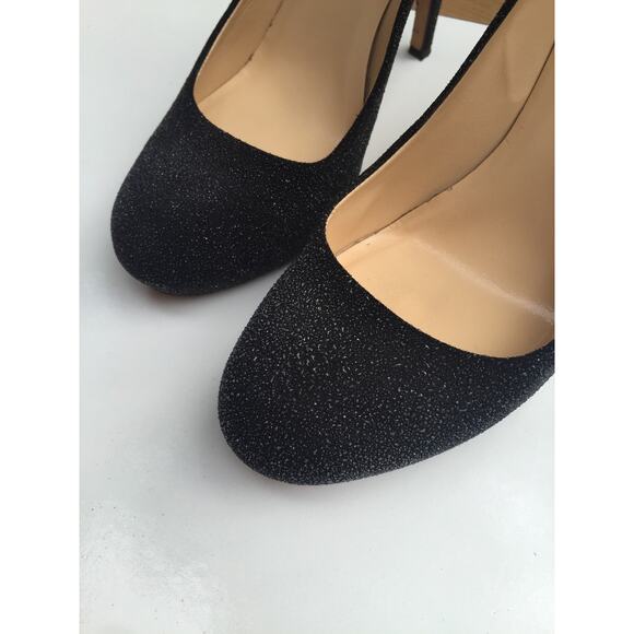 KATE SPADE Sparkly Black Dressy Evening Comfy Heels Pumps Classic 8 ITALY - Picture 8 of 12